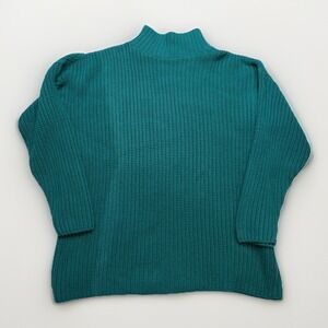 Vintage American Knitworks Green Cable Knit Sweater Size Large Made In USA